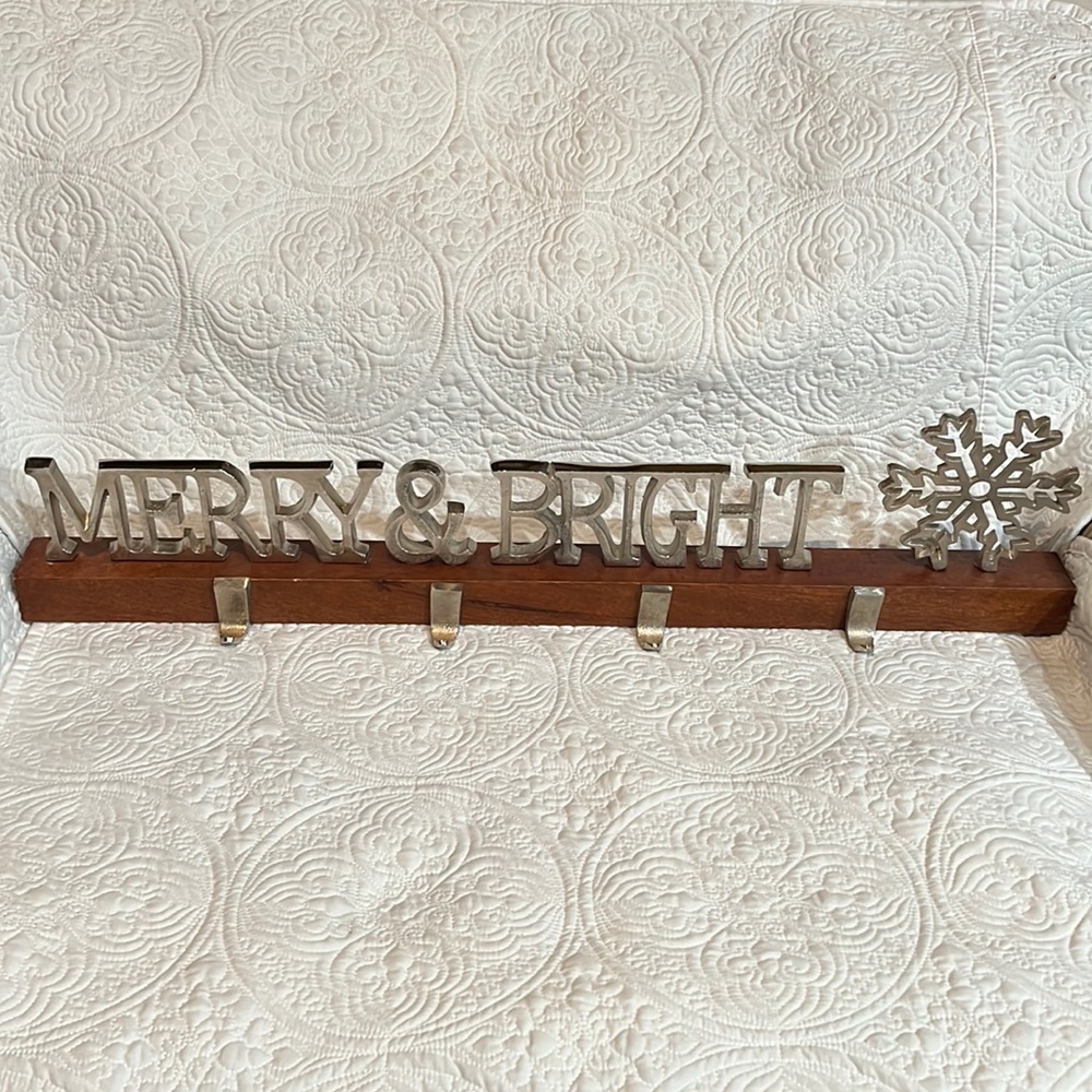 Merry & Bright stocking holder